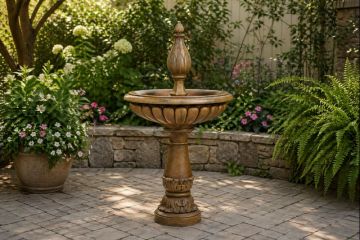 Baroque Tulip Concrete Water Fountain